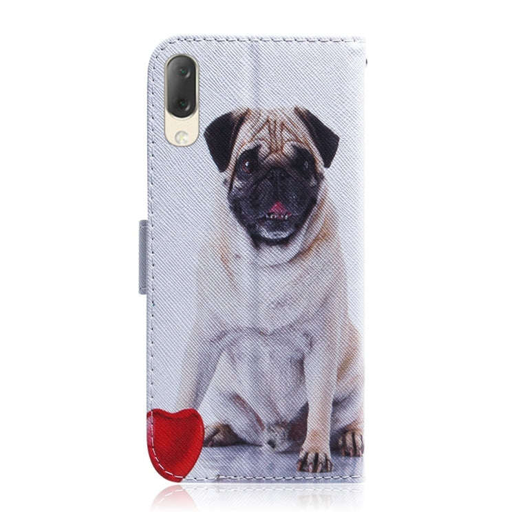 Pug Pattern Coloured Drawing Horizontal Flip Leather Case for Sony Xperia L3, with Holder & Card ...
