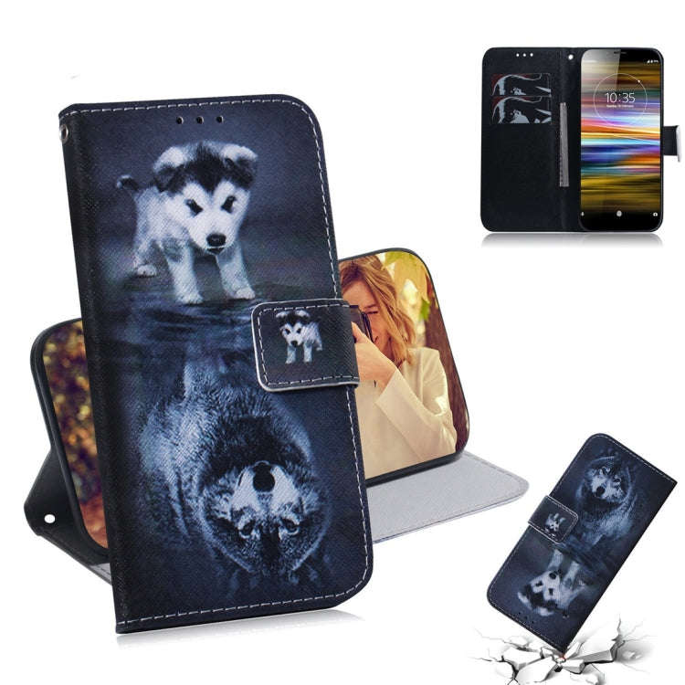 Wolf and Dog Pattern Coloured Drawing Horizontal Flip Leather Case for Sony Xperia L3, with Holde...