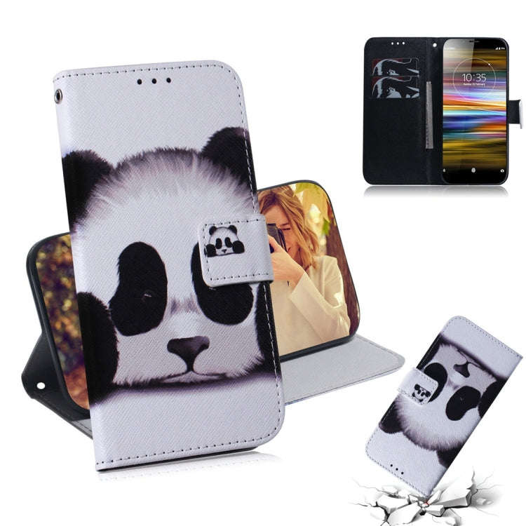 Panda Pattern Coloured Drawing Horizontal Flip Leather Case for Sony Xperia L3, with Holder & Car...