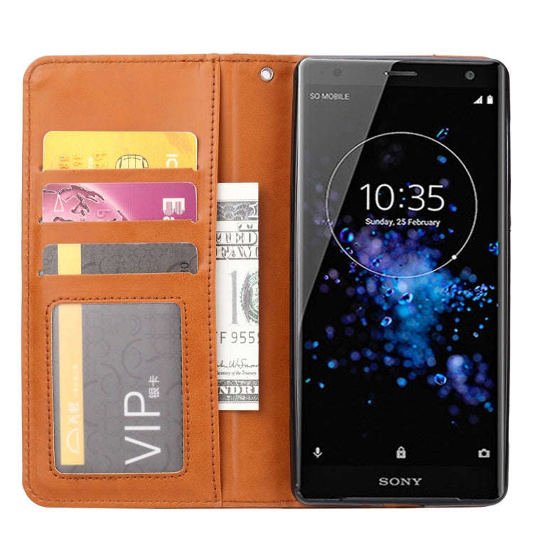 Knead Skin Texture Horizontal Flip Leather Case for Sony Xperia XZ3, with Photo Frame & Holder & ...