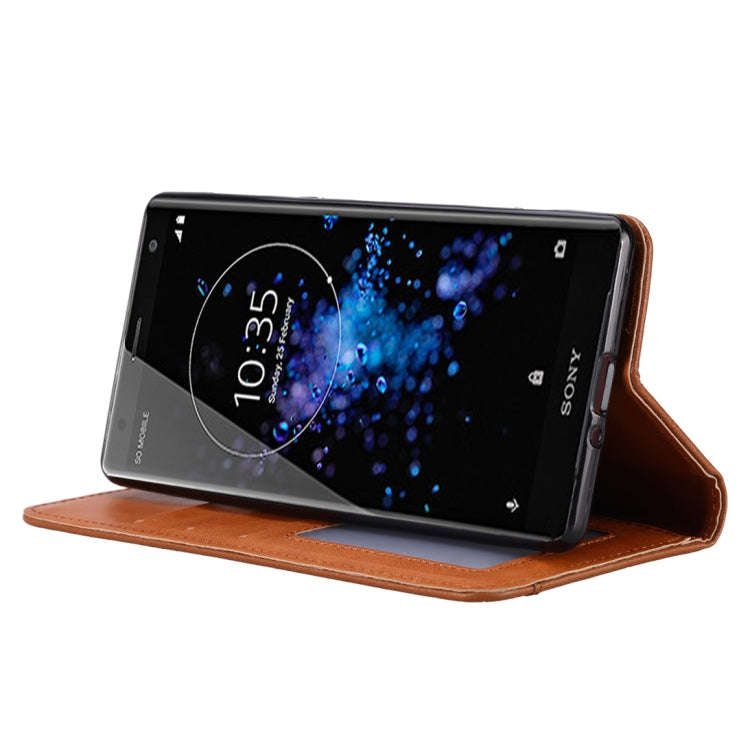 Knead Skin Texture Horizontal Flip Leather Case for Sony Xperia XZ3, with Photo Frame & Holder & ...