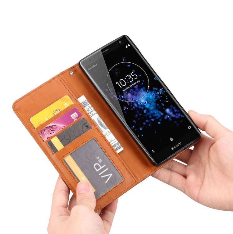 Knead Skin Texture Horizontal Flip Leather Case for Sony Xperia XZ3, with Photo Frame & Holder & ...