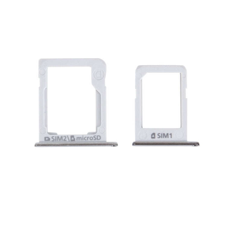 For Galaxy E5 (Dual SIM Version) SIM Card Tray + Micro SD / SIM Card Tray (Silver)