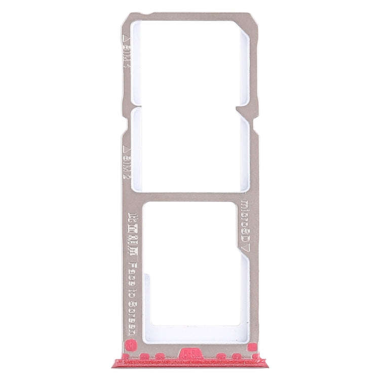 For OPPO A3 2 x SIM Card Tray + Micro SD Card Tray (Red)