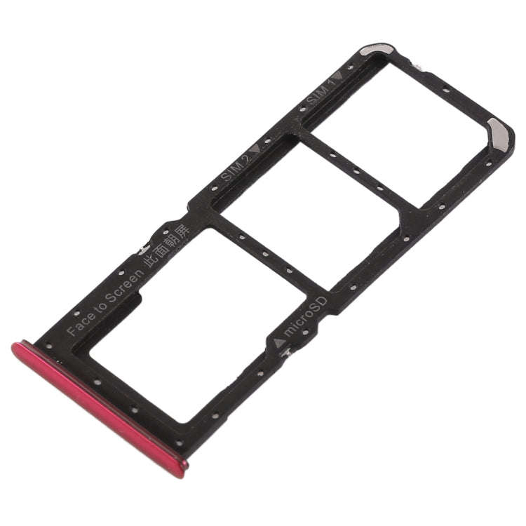 For OPPO K1 2 x SIM Card Tray + Micro SD Card Tray (Red)