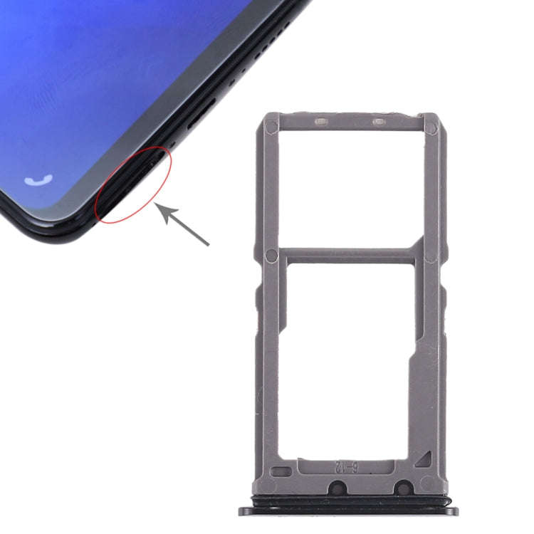 For Vivo X21 SIM Card Tray + SIM Card Tray / Micro SD Card Tray (Black)