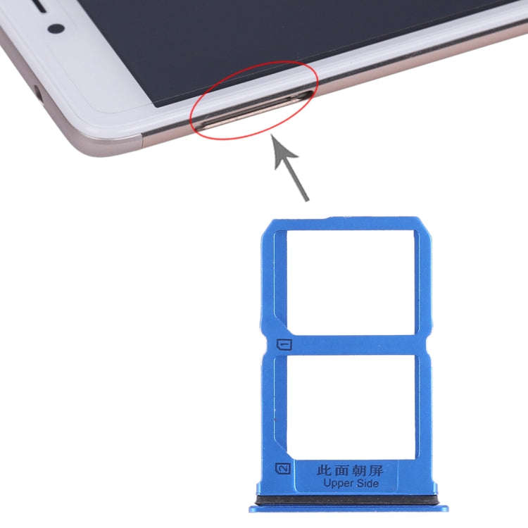 For Vivo X9 2 x SIM Card Tray (Blue)