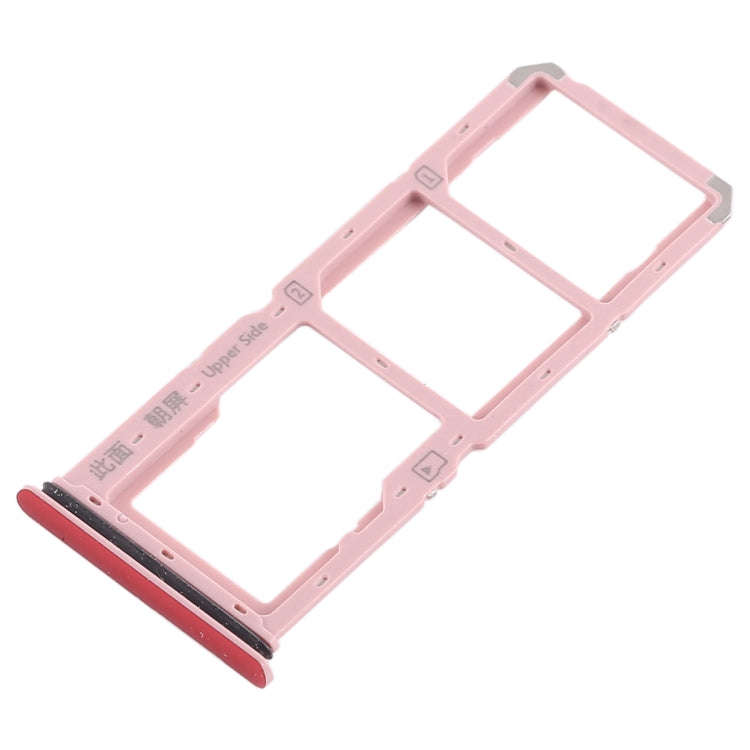 For Vivo Y83 2 x SIM Card Tray + Micro SD Card Tray (Red)
