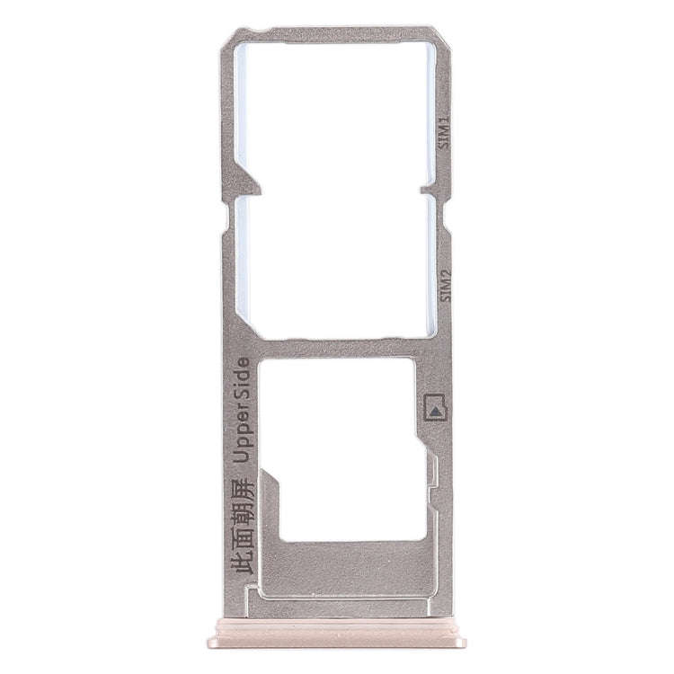 For Vivo Y53 2 x SIM Card Tray + Micro SD Card Tray (Gold)