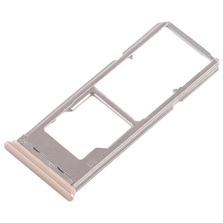 For Vivo Y53 2 x SIM Card Tray + Micro SD Card Tray (Gold)