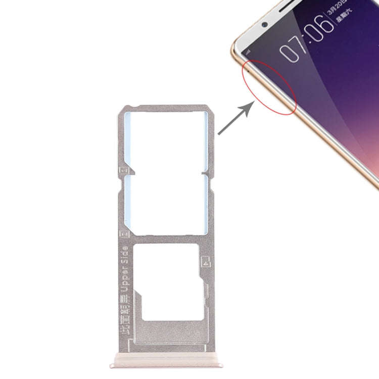 For Vivo Y79 2 x SIM Card Tray + Micro SD Card Tray (Gold)