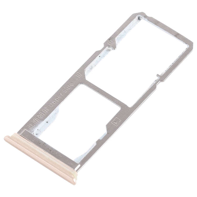 For Vivo Y75 2 x SIM Card Tray + Micro SD Card Tray (Gold)