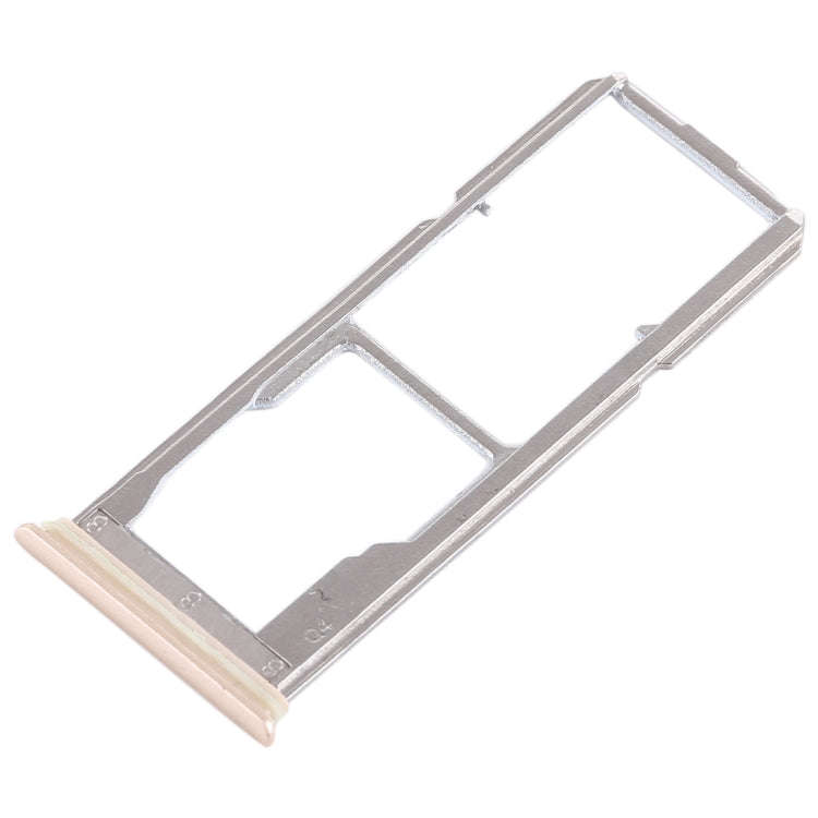 For Vivo Y75 2 x SIM Card Tray + Micro SD Card Tray (Gold)