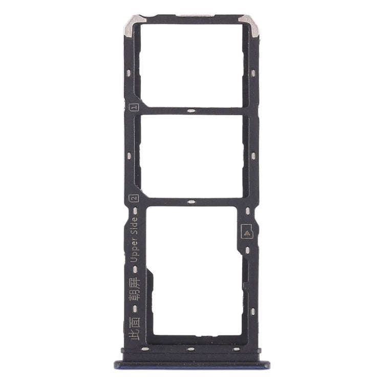 For Vivo Y97 2 x SIM Card Tray + Micro SD Card Tray (Blue)