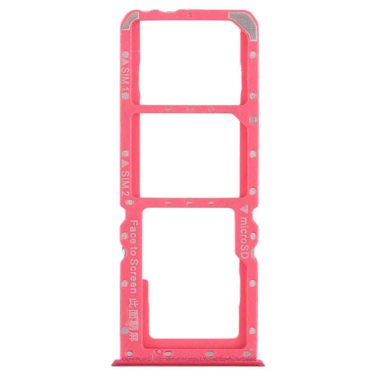 For OPPO A5 / A3s 2 x SIM Card Tray + Micro SD Card Tray (Red)