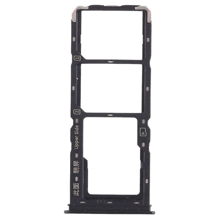 For Vivo Y93 2 x SIM Card Tray + Micro SD Card Tray (Black)
