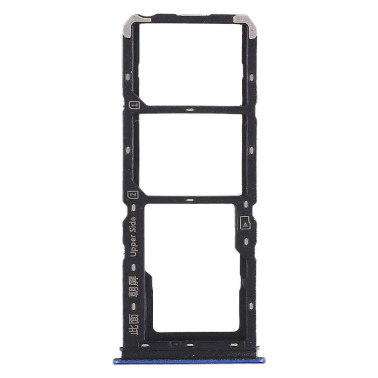 For Vivo Y93 2 x SIM Card Tray + Micro SD Card Tray (Blue)