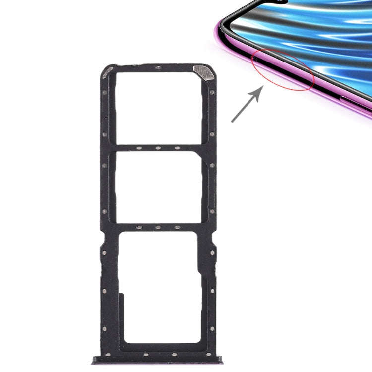 For OPPO A7x / F9 / F9 Pro / Realme 2 Pro 2 x SIM Card Tray + Micro SD Card Tray (Purple)