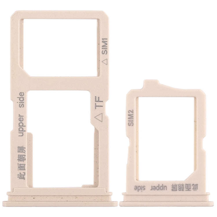 For Vivo Y66 2 x SIM Card Tray + Micro SD Card Tray (Gold)