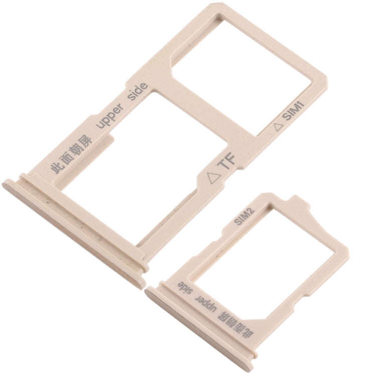 For Vivo Y66 2 x SIM Card Tray + Micro SD Card Tray (Gold)