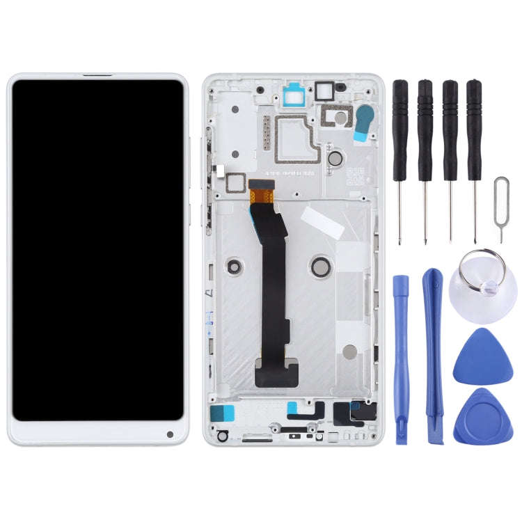 LCD Screen and Digitizer Full Assembly with Frame for Xiaomi MI Mix 2S(White)