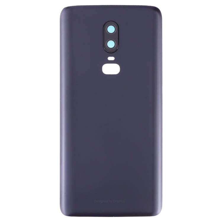 For OnePlus 6 Frosted Battery Back Cover with Camera Lens (Black)