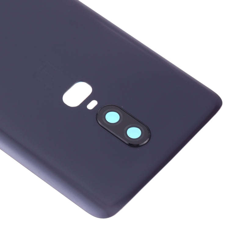 For OnePlus 6 Frosted Battery Back Cover with Camera Lens (Black)