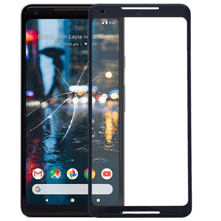 Original Front Screen Outer Glass Lens for Google Pixel 2 XL(Black)