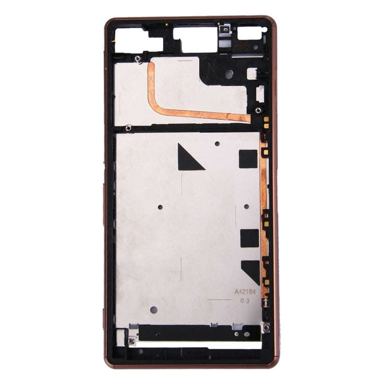 Single SIM Front Housing LCD Frame Bezel for Sony Xperia Z3(Brown)