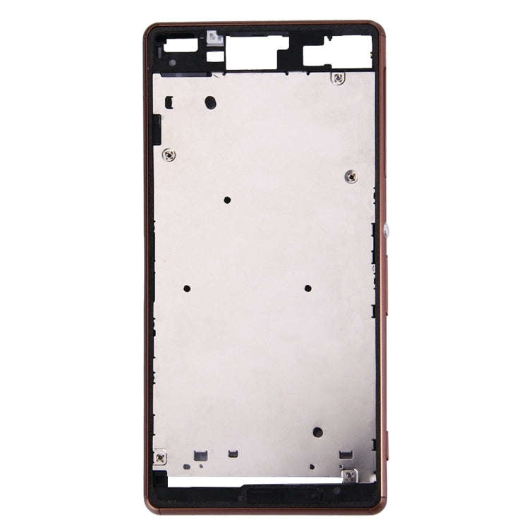 Single SIM Front Housing LCD Frame Bezel for Sony Xperia Z3(Brown)