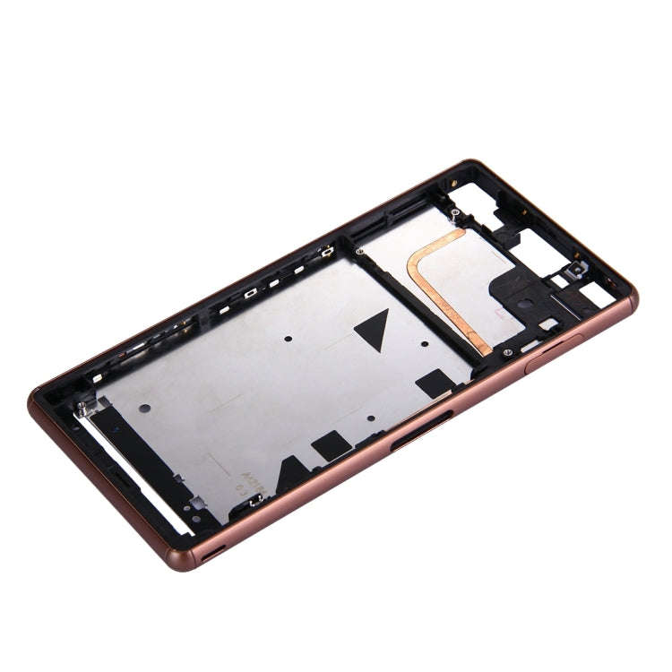Single SIM Front Housing LCD Frame Bezel for Sony Xperia Z3(Brown)