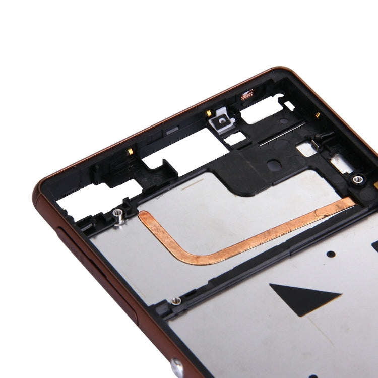 Single SIM Front Housing LCD Frame Bezel for Sony Xperia Z3(Brown)