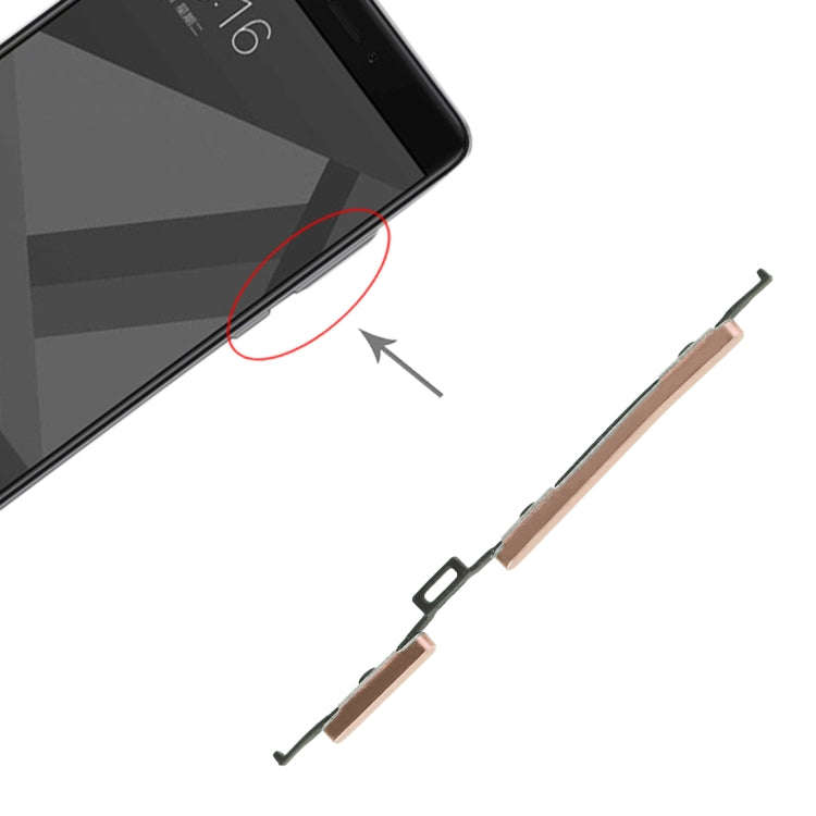 Power Button and Volume Control Button for Xiaomi Redmi Note 4X(Gold)