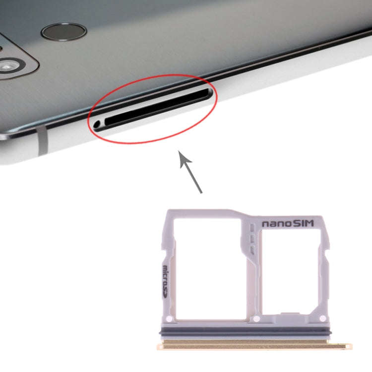 SIM Card Tray + Micro SD Card Tray for LG G6 H870 H871 H872 LS993 VS998 US997 H873 (Gold)