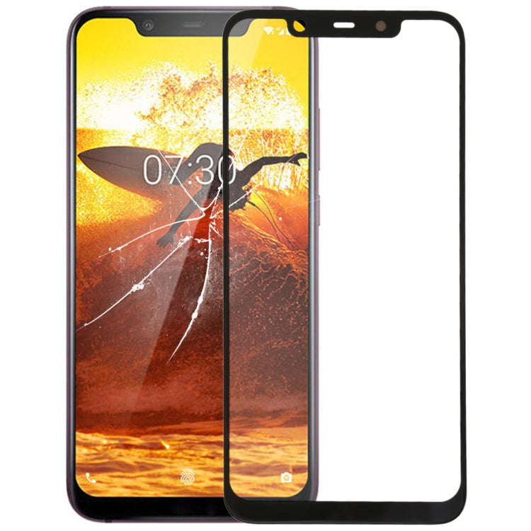 Front Screen Outer Glass Lens for Nokia X7 / 8.1 / 7.1 Plus TA-1131(Black)
