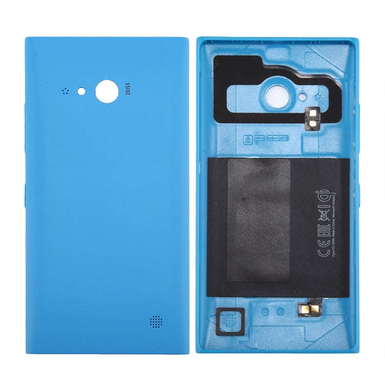 for Nokia Lumia 735 Solid Color NFC Battery Back Cover(Blue)