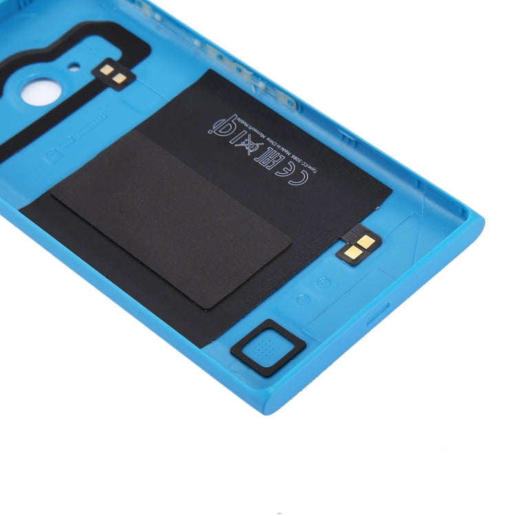 for Nokia Lumia 735 Solid Color NFC Battery Back Cover(Blue)