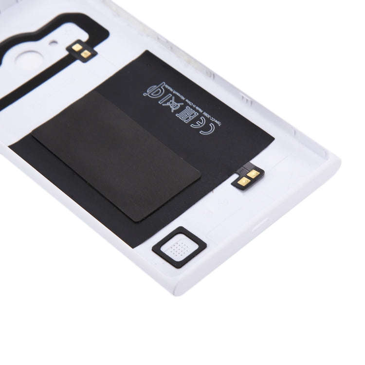 Solid Color NFC Battery Back Cover for Nokia Lumia 735 (White)