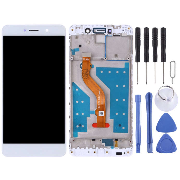 LCD Screen and Digitizer Full Assembly with Frame for Huawei Y7 (2017)(White)