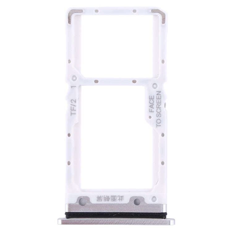SIM Card Tray + SIM Card Tray / Micro SD Card Tray for Xiaomi Mi CC9 (Silver)