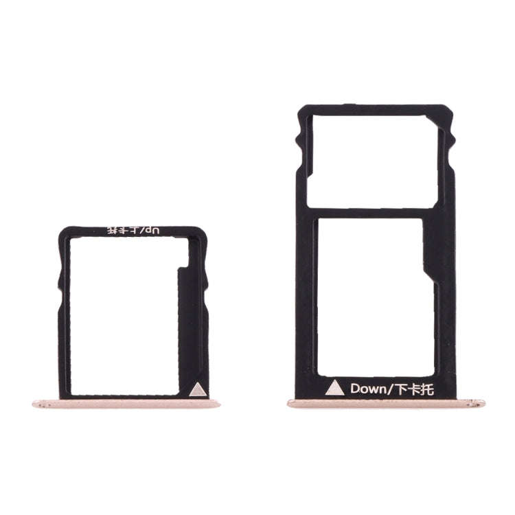 For Huawei Honor 5X / GR5 Micro SIM Card Tray + Nano SIM & Micro SD Card Tray(Gold)