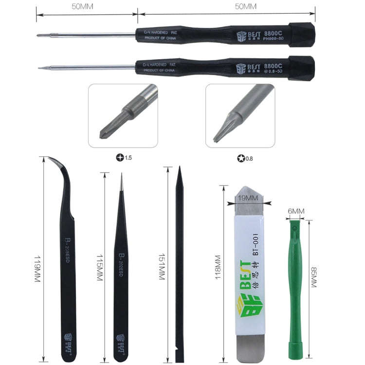 8 in 1 BEST BST-609 Cell Phone Repair Tool Kit Opening Tools