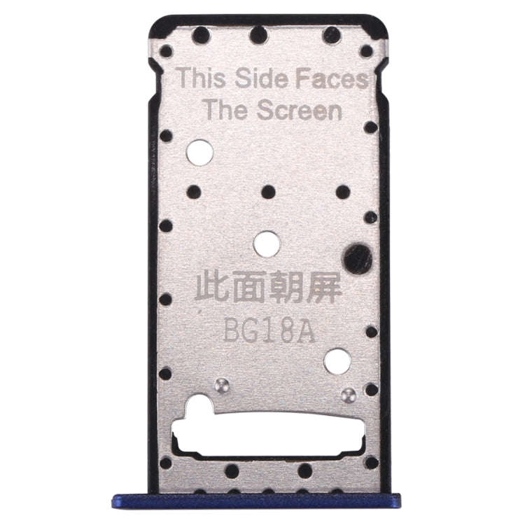 For Huawei Enjoy 7 Plus / Y7 Prime SIM Card Tray & SIM / Micro SD Card Tray(Dark Blue)