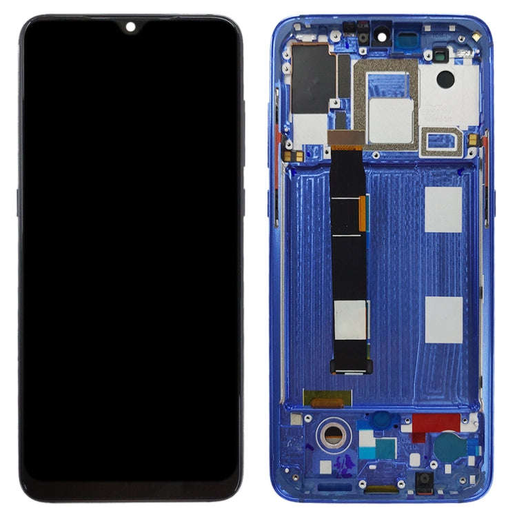 OLED LCD Screen for Xiaomi Mi 9 Digitizer Full Assembly with Frame(Blue)