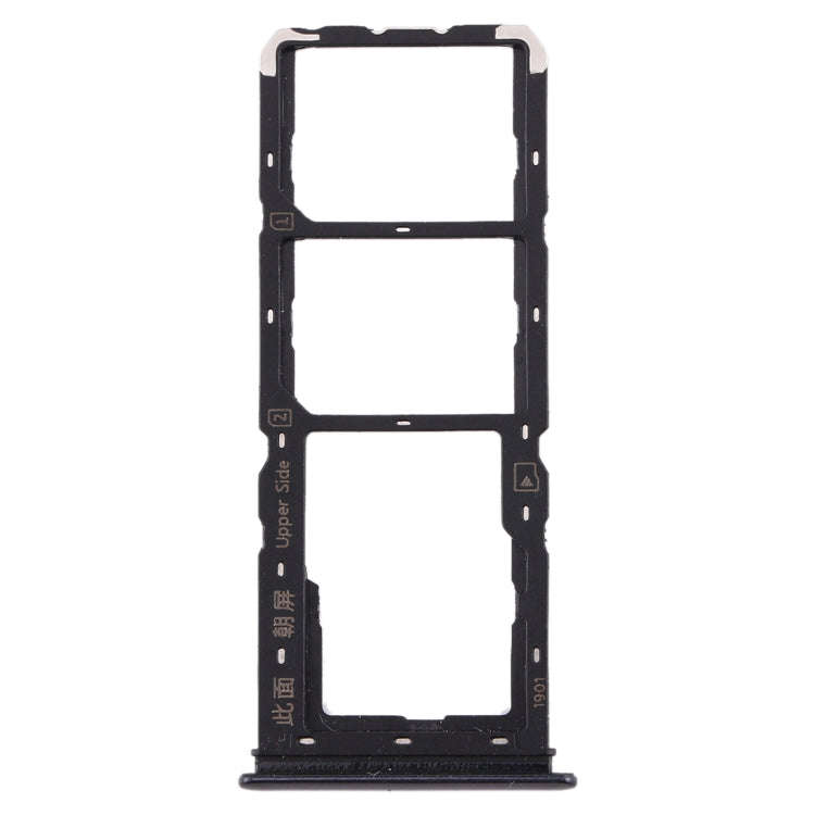 For Vivo U3x / U10 SIM Card Tray + SIM Card Tray + Micro SD Card Tray (Black)