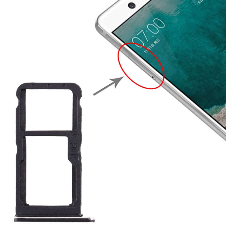 SIM Card Tray + SIM Card Tray / Micro SD Card Tray for Nokia 7 TA-1041 (Black)