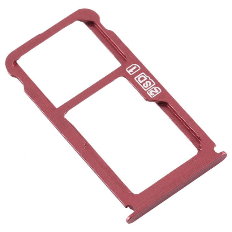 SIM Card Tray + SIM Card Tray / Micro SD Card Tray for Nokia 7 Plus TA-1062 (Purplish Red)