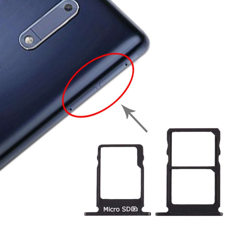 SIM Card Tray + SIM Card Tray + Micro SD Card Tray for Nokia 5 / N5 TA-1024 TA-1027 TA-1044 TA-10...