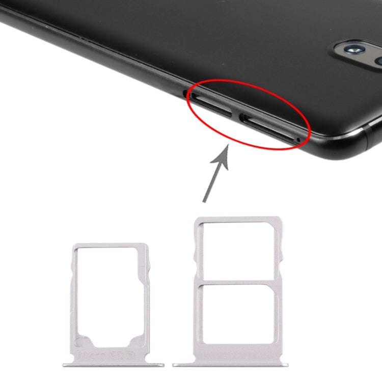 SIM Card Tray + SIM Card Tray + Micro SD Card Tray for Nokia 3.1 TA-1049 TA-1057 TA-1063 TA-1070 ...
