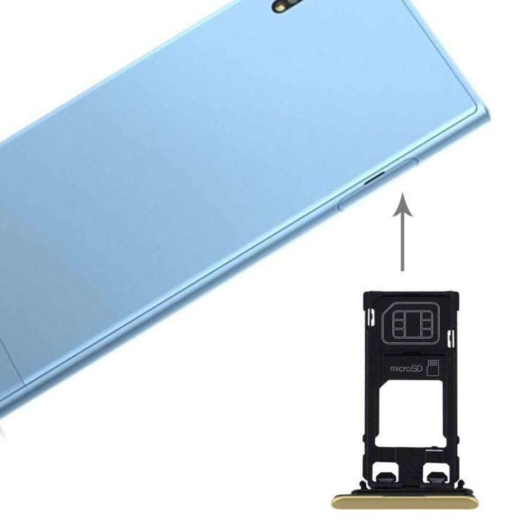 for Sony Xperia XZs (Single SIM Version) SIM & Micro SD Card Tray(Gold)